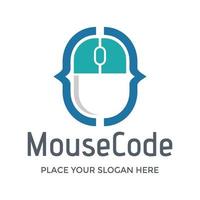 Mouse code vector logo template. This design use technology and developer symbol. Suitable for programmer business.