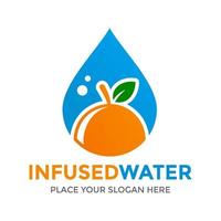 plantilla de logotipo de vector de agua infundida. este diseño utiliza un símbolo naranja. adecuado para la comida.