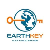 Globe or earth key vector logo template. This design use planet symbol. Suitable for internet, world and business.