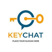 Key chat vector logo template. This design use conversation or speak symbol. Suitable for business.