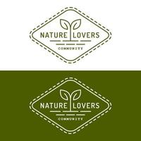 Nature lover vector logo template. This design use leaf symbol. Suitable for environment.