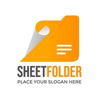 Sheet folder ,vector logo template. This design use sheet or paper symbol. Suitable for business. vector