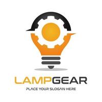 Smart service vector logo template. This design use bulb lamp and wrench symbol. Suitable for repair business.