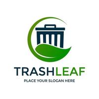 Trash leaf vector logo template. This design use environment symbol. Suitable for nature.