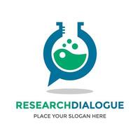 Research vector logo template. This design use bottle and chat symbol. Suitable for analysis.