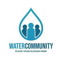 Water community vector logo template. This design use human and people symbol. Suitable for support environment.