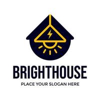 Bright house vector logo template. This design use lamp symbol. Suitable for home.