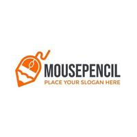 Mouse pencil vector logo template. This design use modern style.