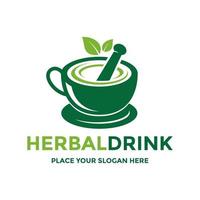 Herbal drink vector logo template. This design use leaf symbol. Suitable for healthy.