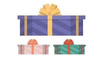 Gift box in flat style. Gift with a yellow bow. Isolated. Vector. vector