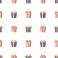 Seamless pattern with a gift. Background with a gift box. Suitable for backgrounds, cards and wrapping paper. Good on the topic of New Years, birthday and Valentine's Day. . vector
