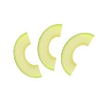 rebanadas de aguacate aisladas en un fondo blanco. vector de aguacate en rodajas.