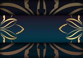 Gold and black background with a floral pattern vector