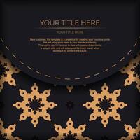 Luxurious postcard design with abstract vintage mandala ornament. Can be used as background and wallpaper. Elegant and classic vector elements ready for print and typography.
