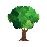 árbol verde aislado en un fondo blanco. árbol de vectores detalle para el diseño del juego.