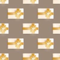 Seamless pattern with realistic gifts. Endless background. Champagne color. Suitable for postcards, prints, brown paper and backgrounds. illustration. vector