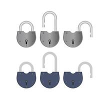 Old padlock in flat style. Antique padlock is isolated on a white background. . vector