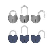 Old padlock in flat style. Antique padlock is isolated on a white background. Vector. vector