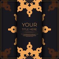 A black and gold background with an ornate pattern vector