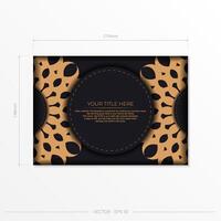 Dark postcard design with abstract vintage mandala ornament. Can be used as background and wallpaper. vector