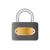 A lock with a gold plate on it vector