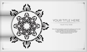 White luxury background with Indian ornaments. Elegant and classic vector elements ready for print and typography.