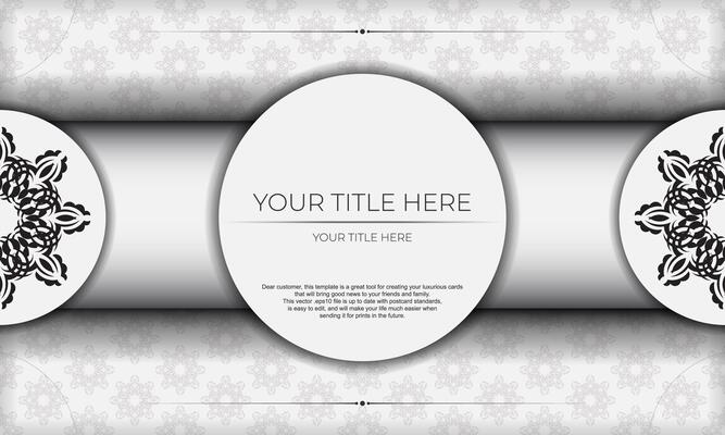 White luxury background with abstract ornament. Elegant and classic vector elements ready for print and typography.
