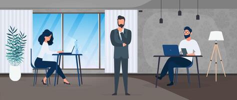 Business people working in an office vector