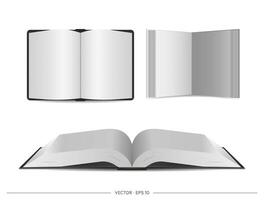 set of open books isolated on a white background. vector
