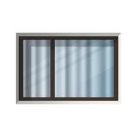 A window with a curtain on it vector