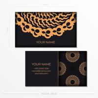 Black presentable Business cards. Decorative business card ornaments, oriental pattern, illustration. Ready to print, meet the printing needs vector