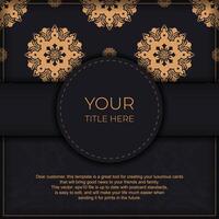 Luxury invitation card with gold ornament frame vector