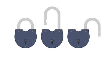 Old padlock in flat style. Antique padlock is isolated on a white background. Vector. vector