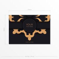 Dark postcard design with abstract vintage mandala ornament. Elegant and classic vector elements ready for print and typography.