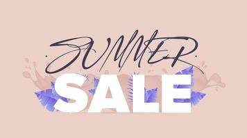 Summer Sale. Pink stylish sale banner. Poster to illustrate discounts, promotions and sales. Vector illustration