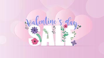 Valentine's day sale banner. vector