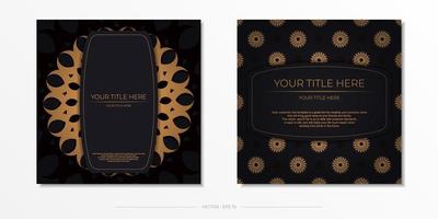 diseño de tarjeta de invitación oscura con adorno vintage abstracto. los elementos vectoriales elegantes y clásicos son geniales para la decoración. vector