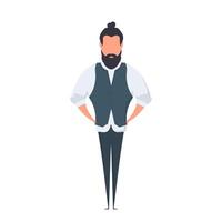 A man with a beard and a vest vector