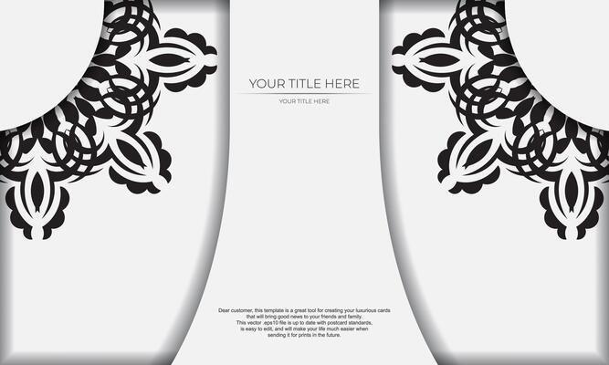 White luxury background with abstract ornament. Elegant and classic vector elements with space for your text.