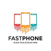 Fast phone vector logo template.
