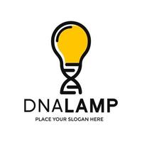 DNA lamp vector logo template. This design use chromosome symbol. Suitable for science or medical.