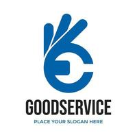 Good service vector logo template. This design use wrench symbol. Suitable for repair.