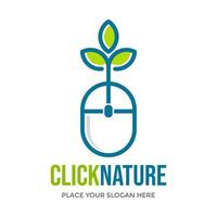 Click nature vector logo template. This design use mouse symbol. Suitable for environment.