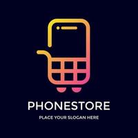 Phone store vector logo template. This design use mobile symbol. Suitable for business.