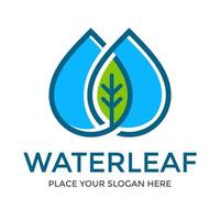 Water leaf vector logo template. This design use nature symbol. Suitable for environment business.