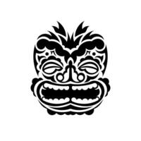 Maori pattern face. Samoan style mask. Polynesian style tattoo or print. Vector