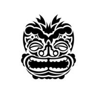 Maori pattern face. Samoan style mask. Polynesian style tattoo or print. Vector