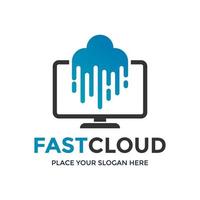 Fast cloud vector logo template.