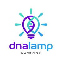 DNA lamp vector logo template. This design use chromosome symbol. Suitable for science or medical.