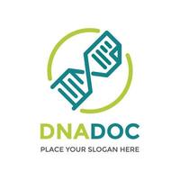 DNA document vector logo template. This design use sheet and chromosome symbol. Suitable for medical.